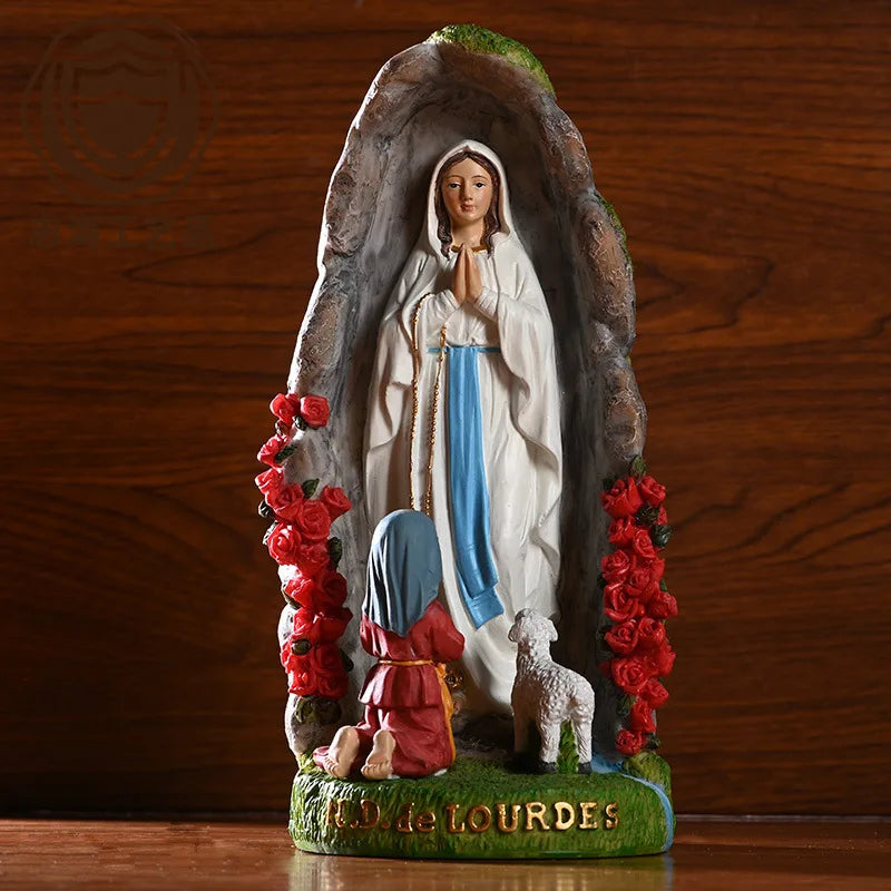 Imagem Nossa Senhora de Lourdes Tradicional em Resina Detalhada