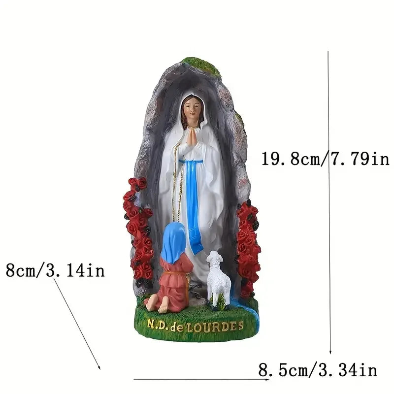 Imagem Nossa Senhora de Lourdes Tradicional em Resina Detalhada