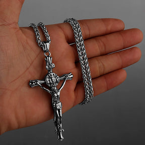 Colar Crucifixo Clássico em Aço Inoxidável Maciço